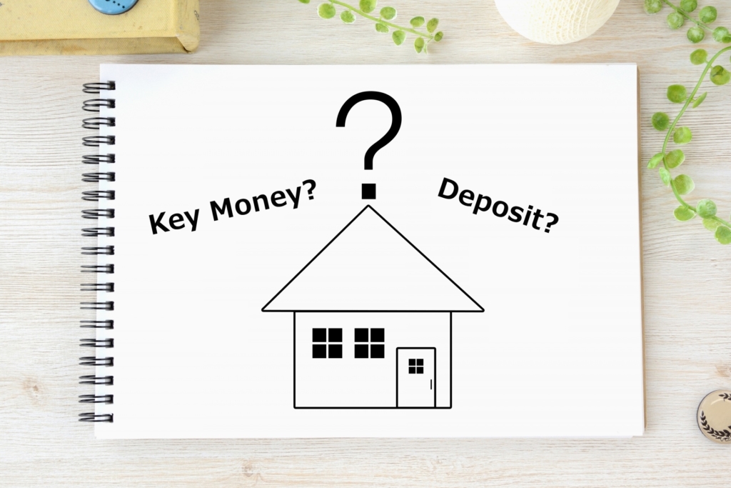 What is the purpose of the “deposit” and “key money” for property rental in Japan?